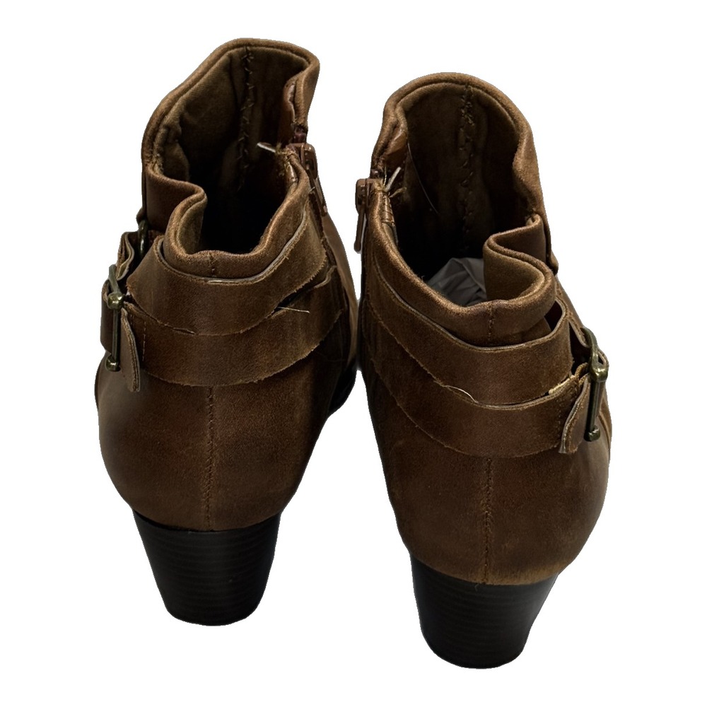 Rydel Brown Slouch Ankle Boots Buckle Booties Size 11 - Picture 4 of 9